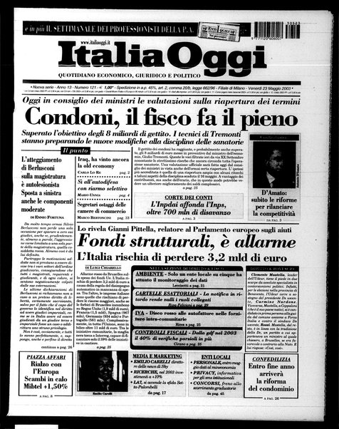 Italia oggi : quotidiano di economia finanza e politica